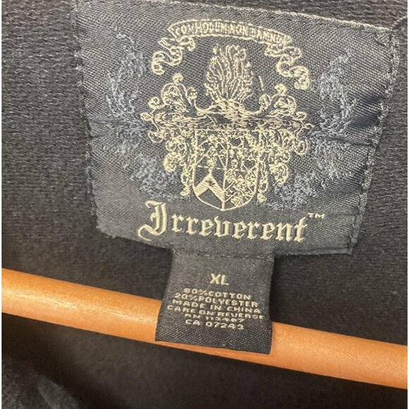 Irreverent Full Zip Up Jacket Mens Size XL Black Knit Chest Pockets Casual Punk - Picture 6 of 14